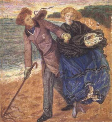 Dante Gabriel Rossetti Writing on the Sand (mk28) Sweden oil painting art